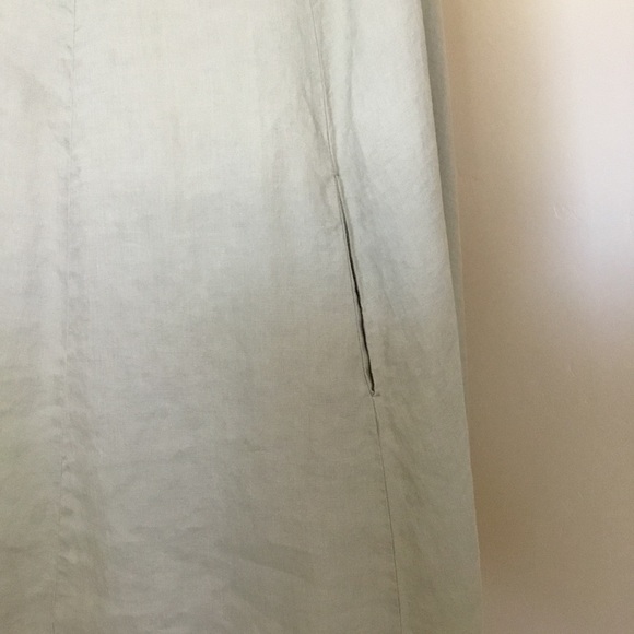 United Colors of Benetton Dress Pure Linen Sleeveless Khaki Size M - Picture 5 of 9